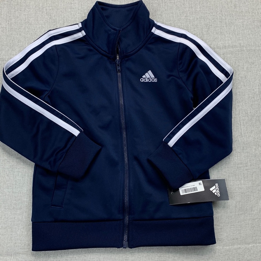 Adidas Toddler Boys Iconic Zip-up Tricot Jacket Size 3T